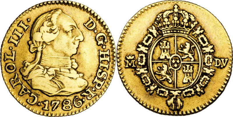 1786. Carlos III. Madrid. DV. 1/2 escudo. (AC. 1280). 1,70 g. MBC-.