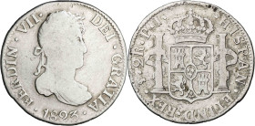 1823. Fernando VII. Potosí. PJ. 2 reales. (AC. 921). 6,54 g. BC/BC+.