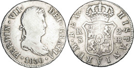 1830. Fernando VII. Sevilla. JB. 2 reales. (AC. 963). 5,81 g. BC/BC+.
