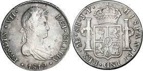 1812. Fernando VII. Lima. JP. 8 reales. (AC. 1244). 27,01 g. MBC-/MBC.