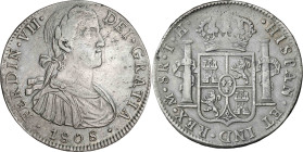 1808. Fernando VII. México. TH. 8 reales. (AC. 1306). Busto imaginario. 26,74 g. MBC.