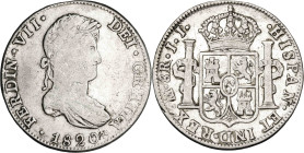 1820. Fernando VII. México. JJ. 8 reales. (AC. 1336). 26,71 g. BC/BC+.