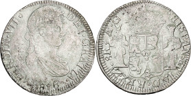 1816. Fernando VII. Zacatecas. AG. 8 reales. (AC. 1457). 25,46 g. MBC-.