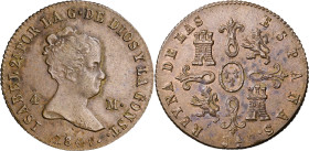 1847. Isabel II. Jubia. 4 maravedís. (AC. 73). 5,13 g. MBC/MBC+.
