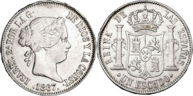 1867. Isabel II. Madrid. 1 escudo. (AC. 565). 12,95 g. MBC.