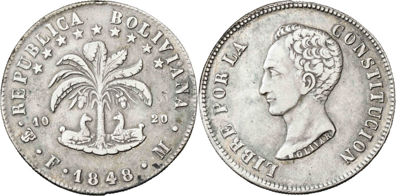 Bolivia. 1848. Potosí. FM. 8 soles. (KM. 109). AG. 26,96 g. MBC.