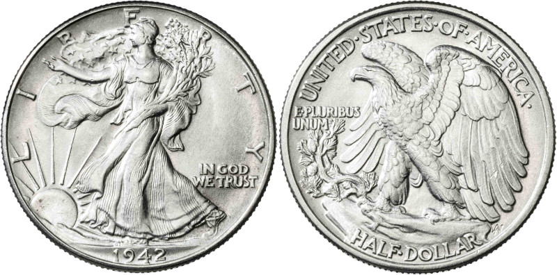 Estados Unidos. 1942. Filadelfia. 1/2 dólar. (KM. 142). AG. 12,55 g. EBC-.