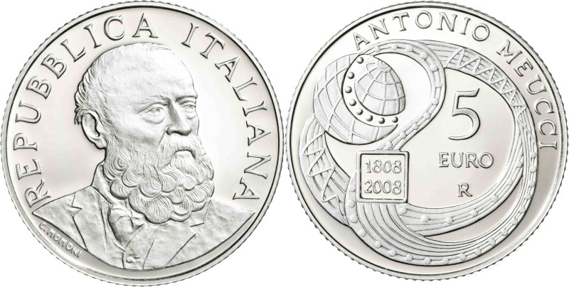 Italia. 2008. R (Roma). 5 euros. (KM. 326). Bicentenario del nacimiento de Anton...