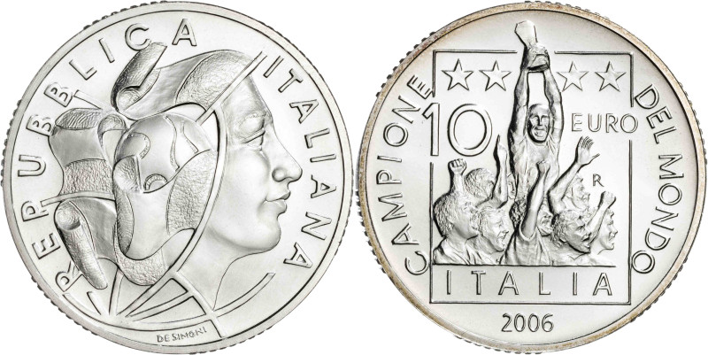 Italia. 2006. R (Roma). 10 euros. (KM. 283). Mundial de Fútbol - Alemania '06. A...