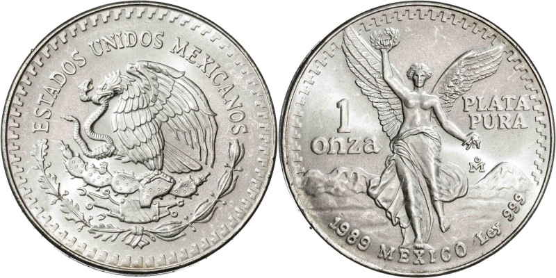 México. 1989. 1 onza troy. (KM. 494.1). AG. 31,21 g. S/C.