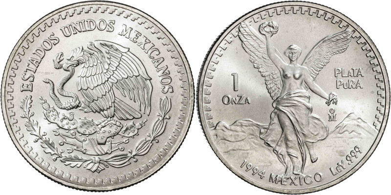 México. 1994. 1 onza troy. (KM. 494.4). AG. 30,91 g. S/C.