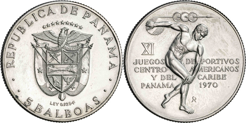 Panamá. 1970. 5 balboas. (KM. 28). XI Juegos Deportivos Centroamericanos y del C...