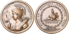 Italia. 1754. Pesaro. XXIV Aniversario de la Academia. Perforación. Bronce. 46 g. Ø49 mm. (S/C-).