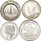 Lote de 4 medalllas en plata de diversos países. A examinar. 86,32 g. S/C/Proof.