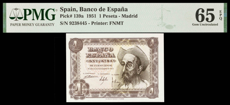 1951. 1 pesetas. (Ed. 461). 19 de noviembre, Don Quijote. sin serie. Certificado...