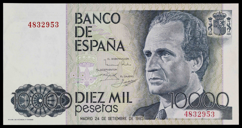 1985. 10000 pesetas. (Ed. 481). 24 de septiembre, Juan Carlos I/Felipe. Sin seri...