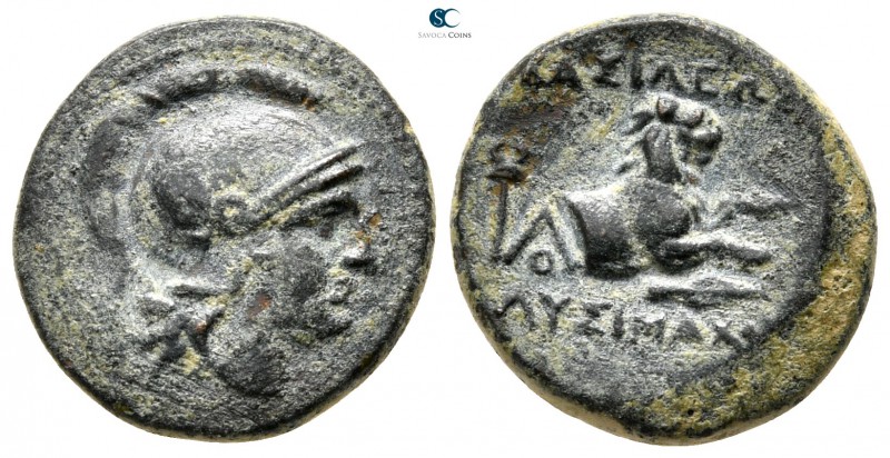 Kings of Thrace. Uncertain mint. Lysimachos 305-281 BC. 
Bronze Æ

14 mm., 2,...