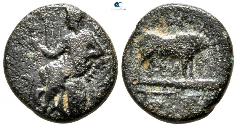 Attica. Eleusis 350-330 BC. 
Bronze Æ

16 mm., 3,14 g.



fine