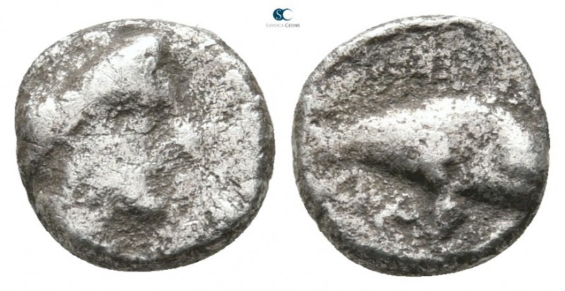 Paphlagonia. Sinope. Datames, Persian Satrap 364-362 BC. 
Obol AR

9 mm., 0,5...