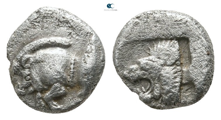 Mysia. Kyzikos 450-400 BC. 
Hemiobol AR

7 mm., 0,58 g.



very fine