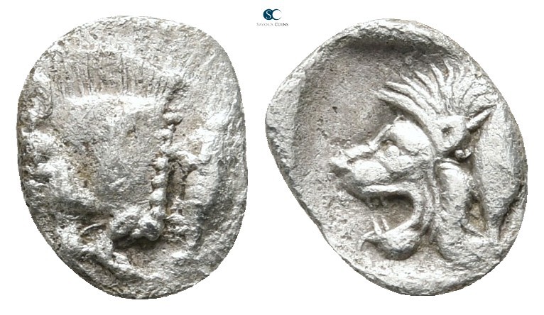 Mysia. Kyzikos 450-400 BC. 
Hemiobol AR

10 mm., 0,36 g.



very fine