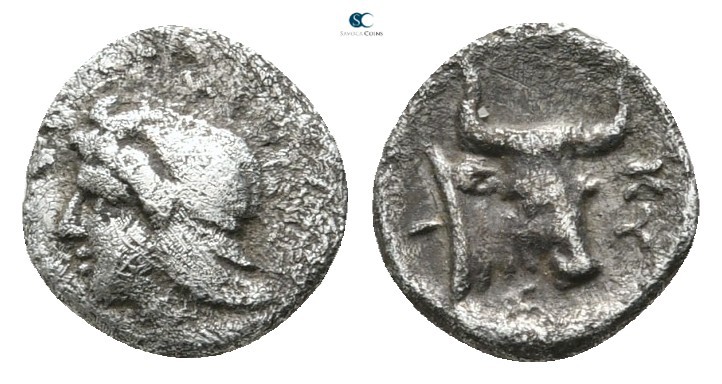 Mysia. Kyzikos circa 450-400 BC. 
Hemiobol AR

7 mm., 0,29 g.



very fin...