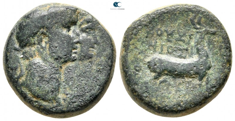 Ionia. Ephesos. Claudius, with Agrippina Minor AD 41-54. 
Bronze Æ

18 mm., 6...