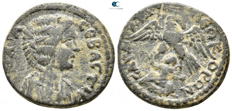 Lydia. Sardeis . Julia Domna, wife of Septimius Severus AD 193-217. 
Bronze Æ
...