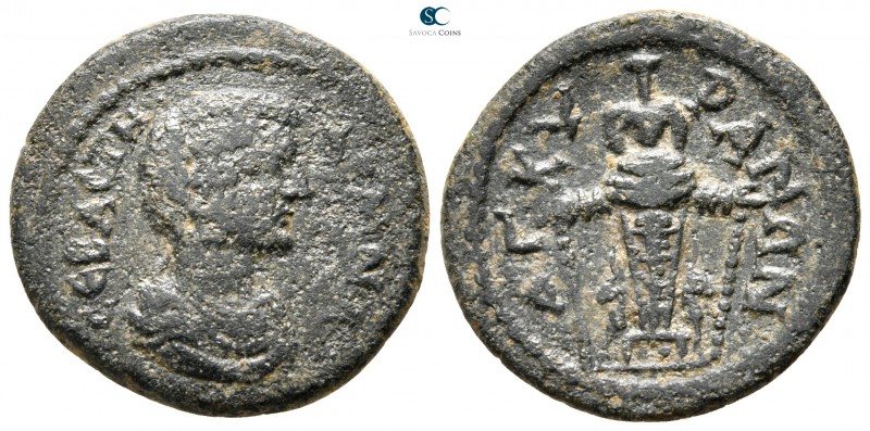 Phrygia. Ankyra . Julia Domna AD 193-217. 
Bronze Æ

18 mm., 2,89 g.



n...