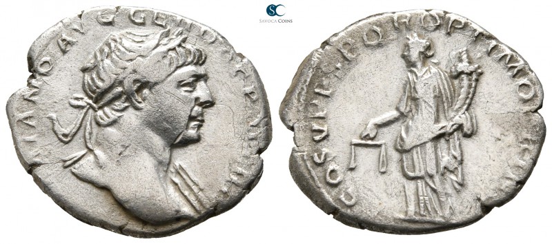 Trajan AD 98-117. Rome
Denarius AR

19 mm., 2,87 g.



very fine