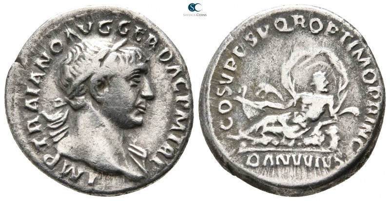 Trajan AD 98-117. Rome
Denarius AR

18 mm., 3,08 g.



nearly very fine