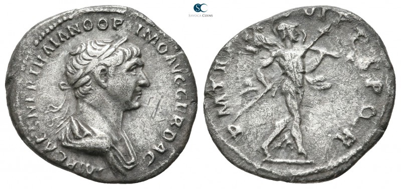 Trajan AD 98-117. Rome
Denarius AR

19 mm., 3,02 g.



very fine