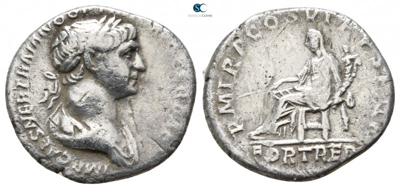 Trajan AD 98-117. Rome
Denarius AR

18 mm., 2,59 g.



nearly very fine
