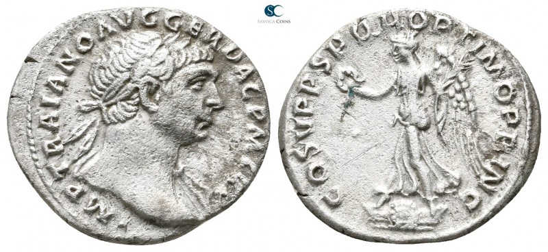 Trajan AD 98-117. Rome
Denarius AR

20 mm., 2,80 g.



very fine