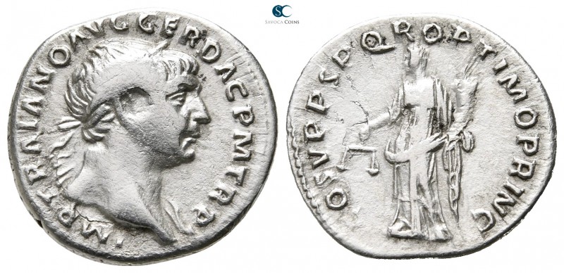 Trajan AD 98-117. Rome
Denarius AR

20 mm., 3,03 g.



very fine