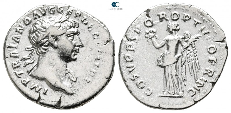 Trajan AD 98-117. Rome
Denarius AR

21 mm., 3,03 g.



very fine
