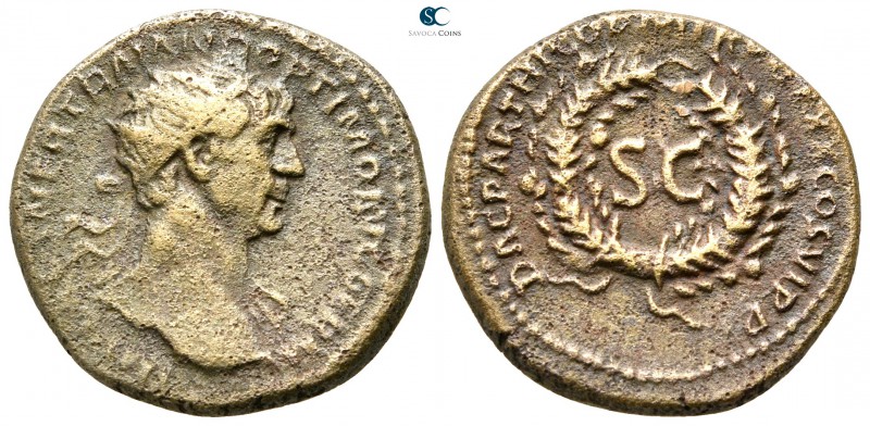 Trajan AD 98-117. Rome
Semis Æ

19 mm., 4,04 g.



nearly very fine
