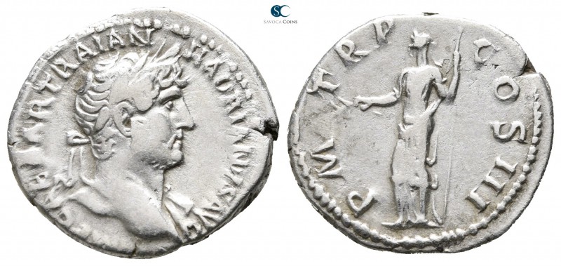 Hadrian AD 117-138. Rome
Denarius AR

20 mm., 3,06 g.



nearly very fine