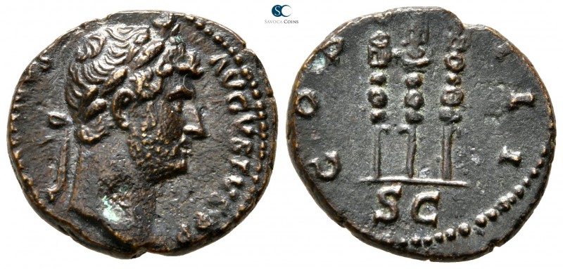 Hadrian AD 117-138. Rome
Quadrans Æ

17 mm., 2,91 g.



very fine