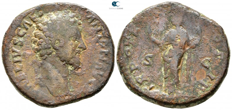 Marcus Aurelius as Caesar AD 139-161. Rome
Sestertius Æ

31 mm., 24,05 g.

...