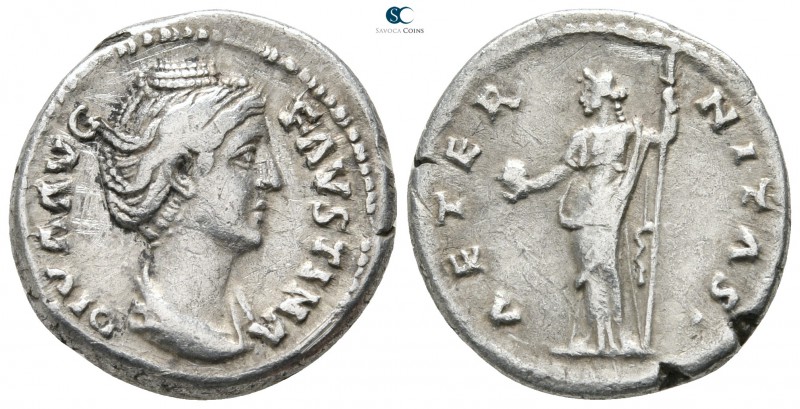 Diva Faustina I AD 140-141. Rome
Denarius AR

18 mm., 3,32 g.



very fin...