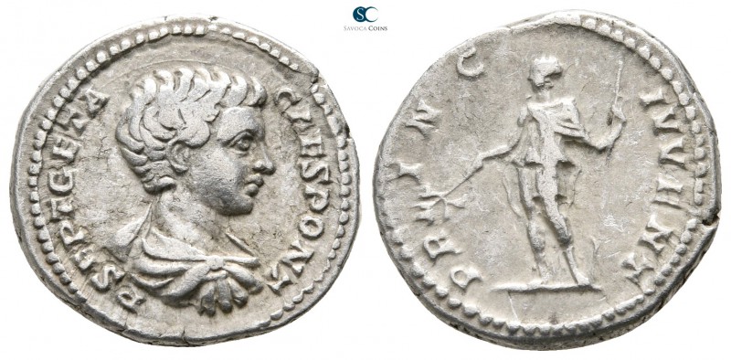 Geta as Caesar AD 197-209. Rome
Denarius AR

19 mm., 3,45 g.



very fine