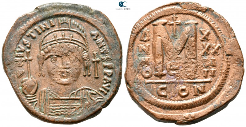 Justinian I. AD 527-565. Constantinople
Follis Æ

33 mm., 16,59 g.



ver...