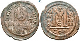 Justinian I. AD 527-565. Constantinople. Follis Æ
