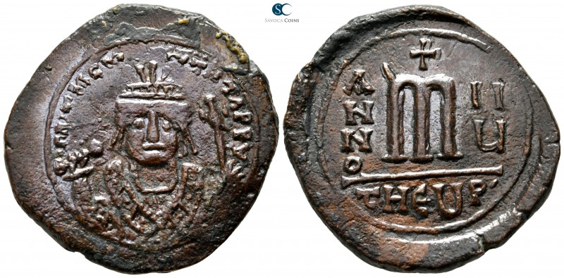 Tiberius II Constantine AD 578-582. Theoupolis (Antioch)
Follis Æ

33 mm., 15...