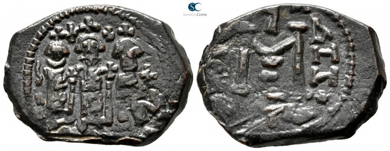 Heraclius & H.Constantine & Martina AD 610-641. Uncertain mint or Cyprus
Follis...