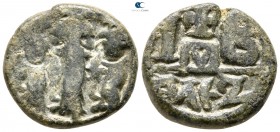 Heraclius, with Heraclius Constantine and Heraclonas AD 610-641. Alexandria. 12 Nummi Æ