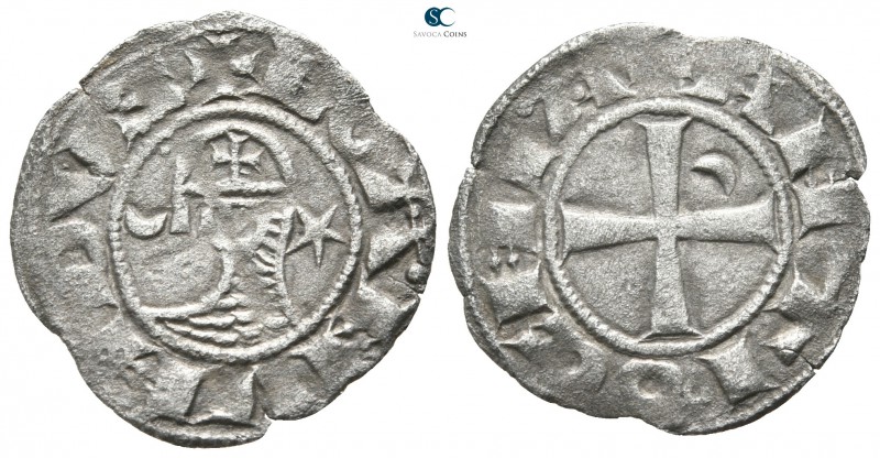 Bohémond III AD 1163-1201. Antioch
Denier AR

17 mm., 0,69 g.



very fin...