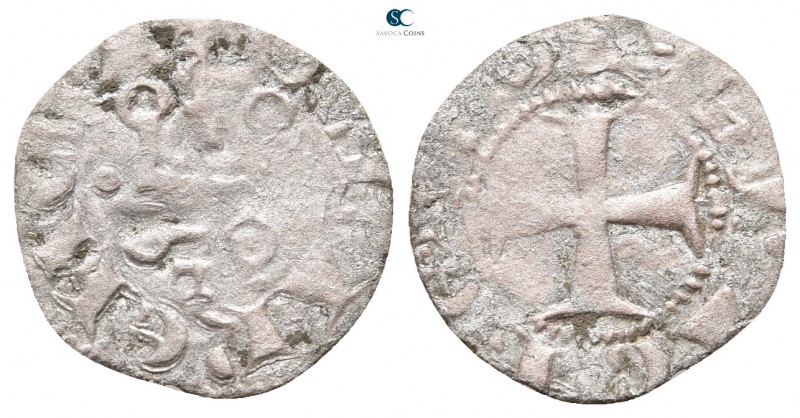 Gui II de La Roche AD 1287-1308. Principality of Achaea
Denier AR

18 mm., 0,...