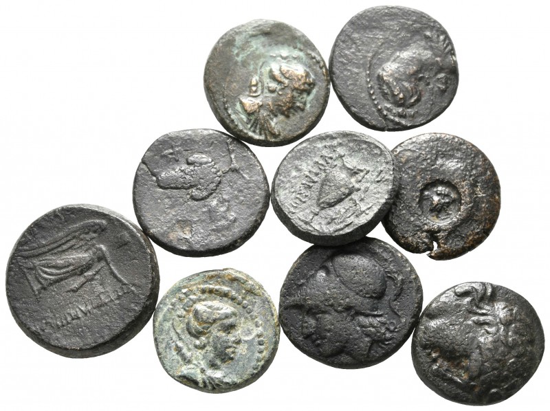 Lot of ca. 9 greek bronze coins / SOLD AS SEEN, NO RETURN!

very fine